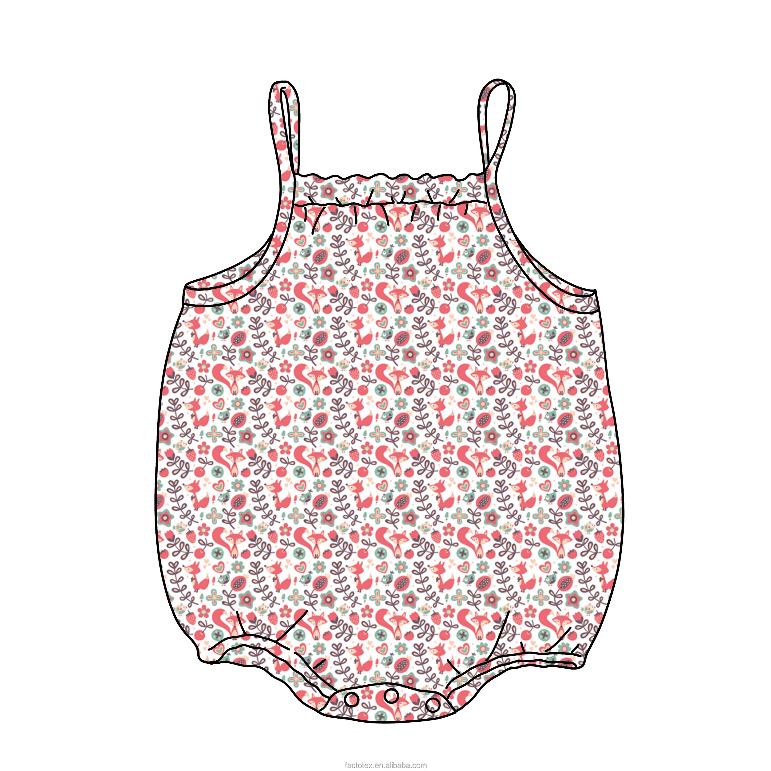 Custom Print Baby Clothes Bamboo Fabric Newborn Baby Infant Rompers Clothes Suspenders Onesie