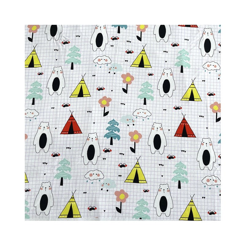 Factory wholesale 260g printed bamboo french terry fabric