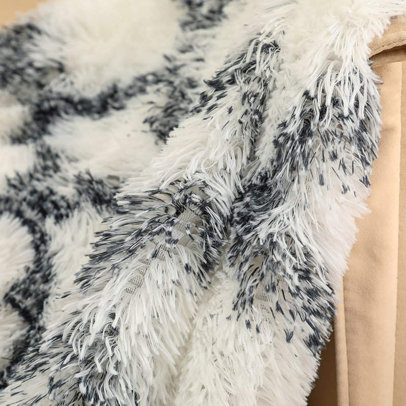 plush checker throw blanket plush luxury fabric custom printing for blankets plush fabric polyester spandex fabric for blanket
