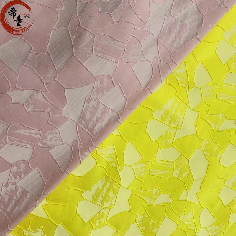 3D flower yarn dyed brocade jacquard fabrics for women and child's for dress polyester fabric chiffon dress