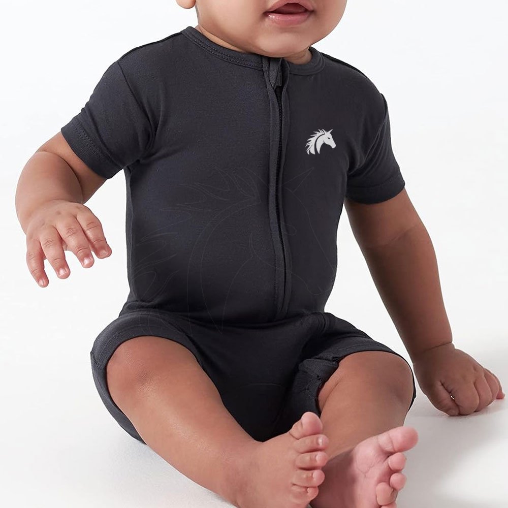 Hot Sale Children Rompers Customizable Logo Design Fashionable Bamboo Fabric Set for 12 Months Zipper Closure