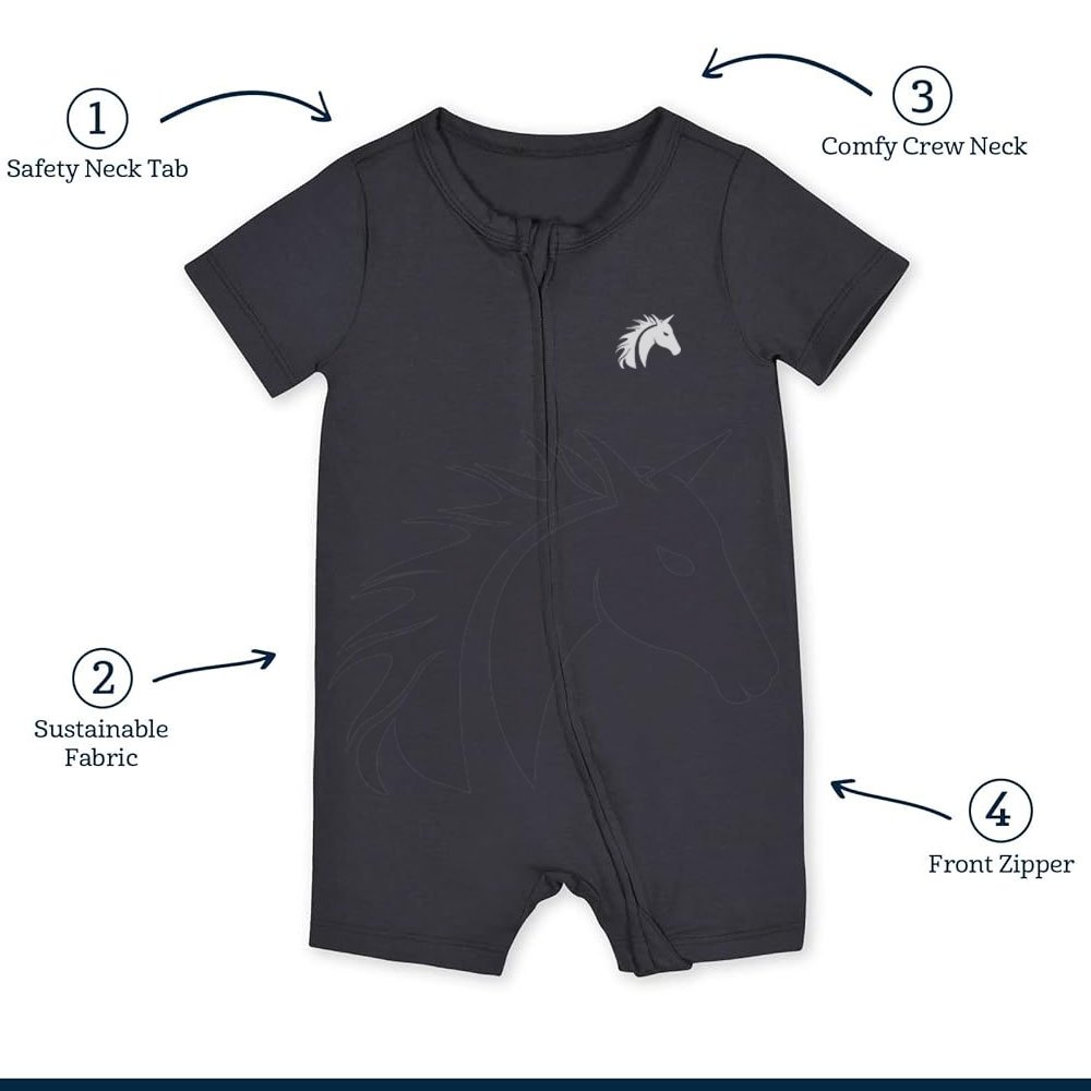 Hot Sale Children Rompers Customizable Logo Design Fashionable Bamboo Fabric Set for 12 Months Zipper Closure