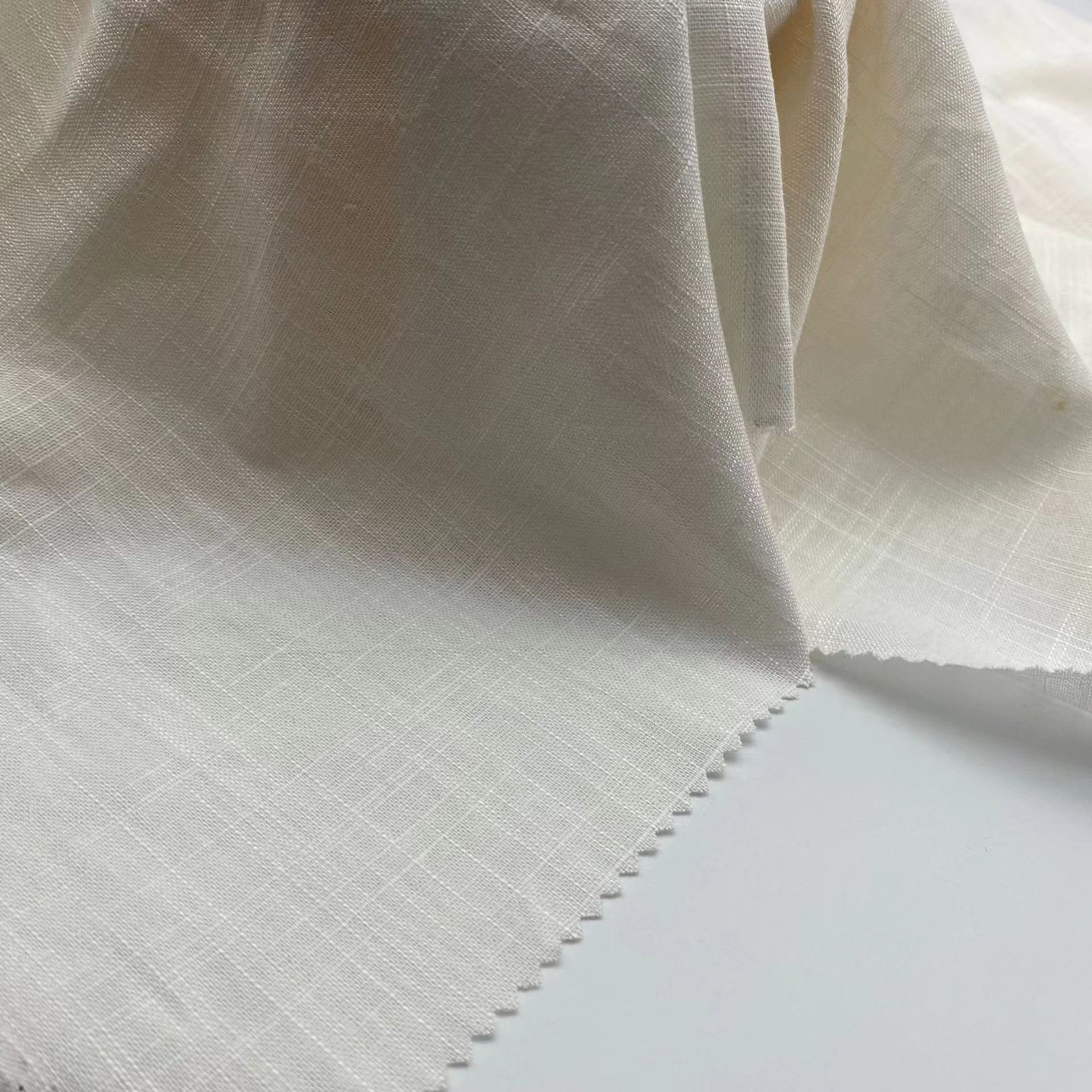 Fabric manufacturers linen rayon blended linen clothing fabric breathable plain fabric for garment