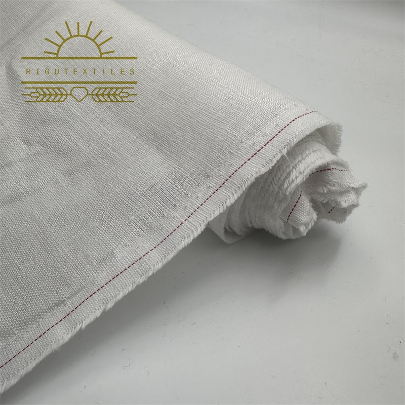 RIGU Textiles Soft stone washed plain solid dyed Enzyme wash 100% linen fabric for suit
