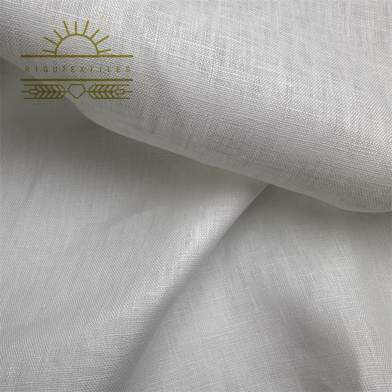 RIGU Textiles Soft stone washed plain solid dyed Enzyme wash 100% linen fabric for suit