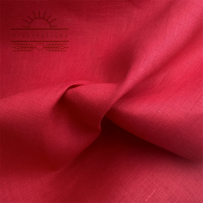 RIGU Textiles Soft stone washed plain solid dyed Enzyme wash 100% linen fabric for suit