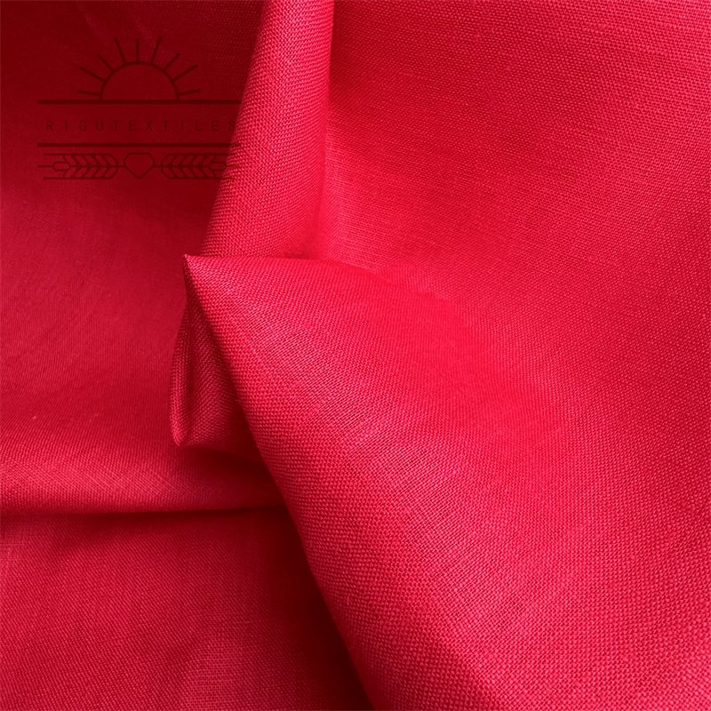 RIGU Textiles Soft stone washed plain solid dyed Enzyme wash 100% linen fabric for suit