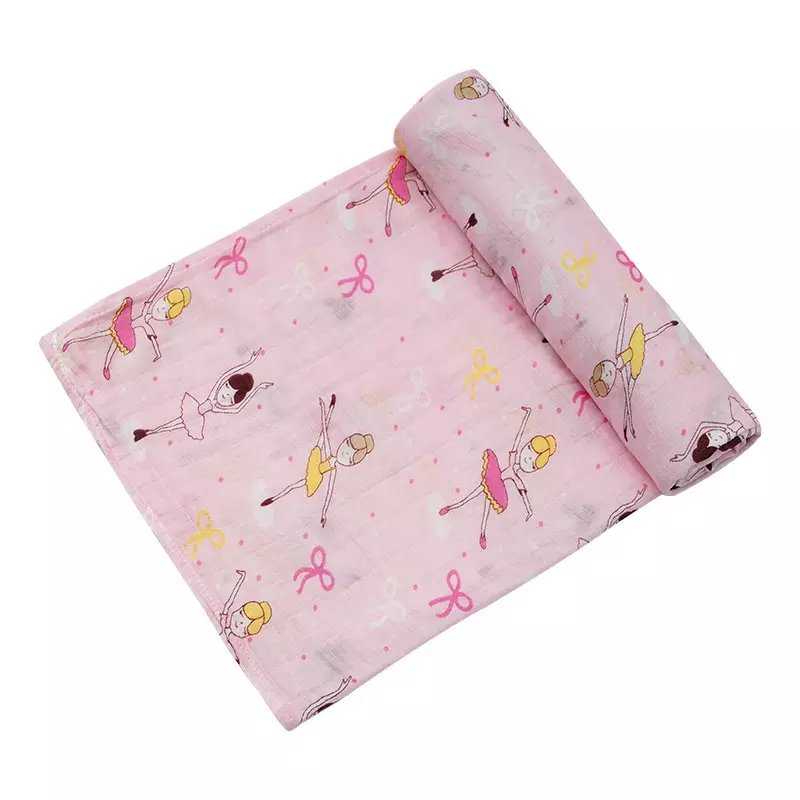 4 layers 2 layers 100% cotton calico fabric swaddle receiving blanket bamboo cotton breathable baby bath towel wrap