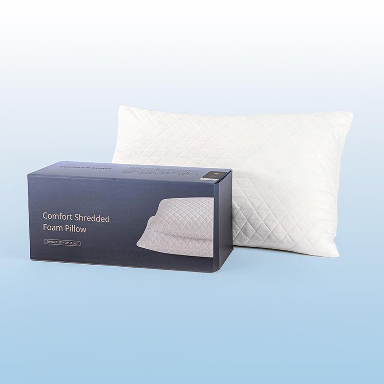 Sleeping Pillows Bamboo Neck Support Adjustable Height Ergonomic Memory Foam Square Throw Pillow