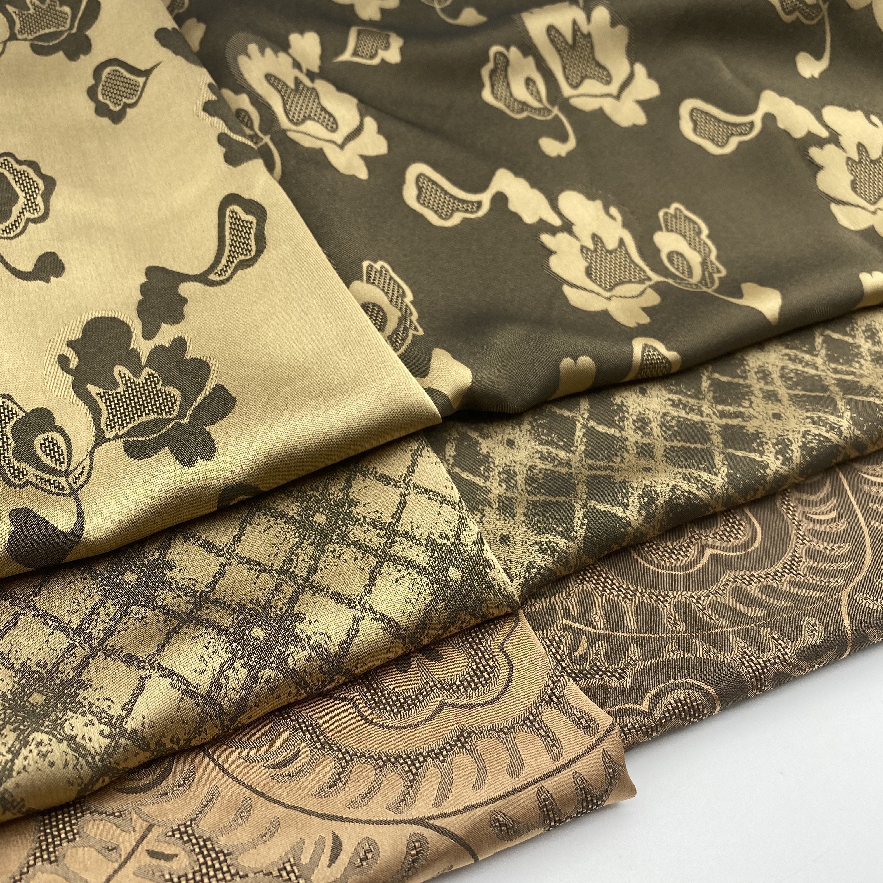 spandex fabric Cationic two color effect wholesale clothing fabric jacquard satin polyester fabrics