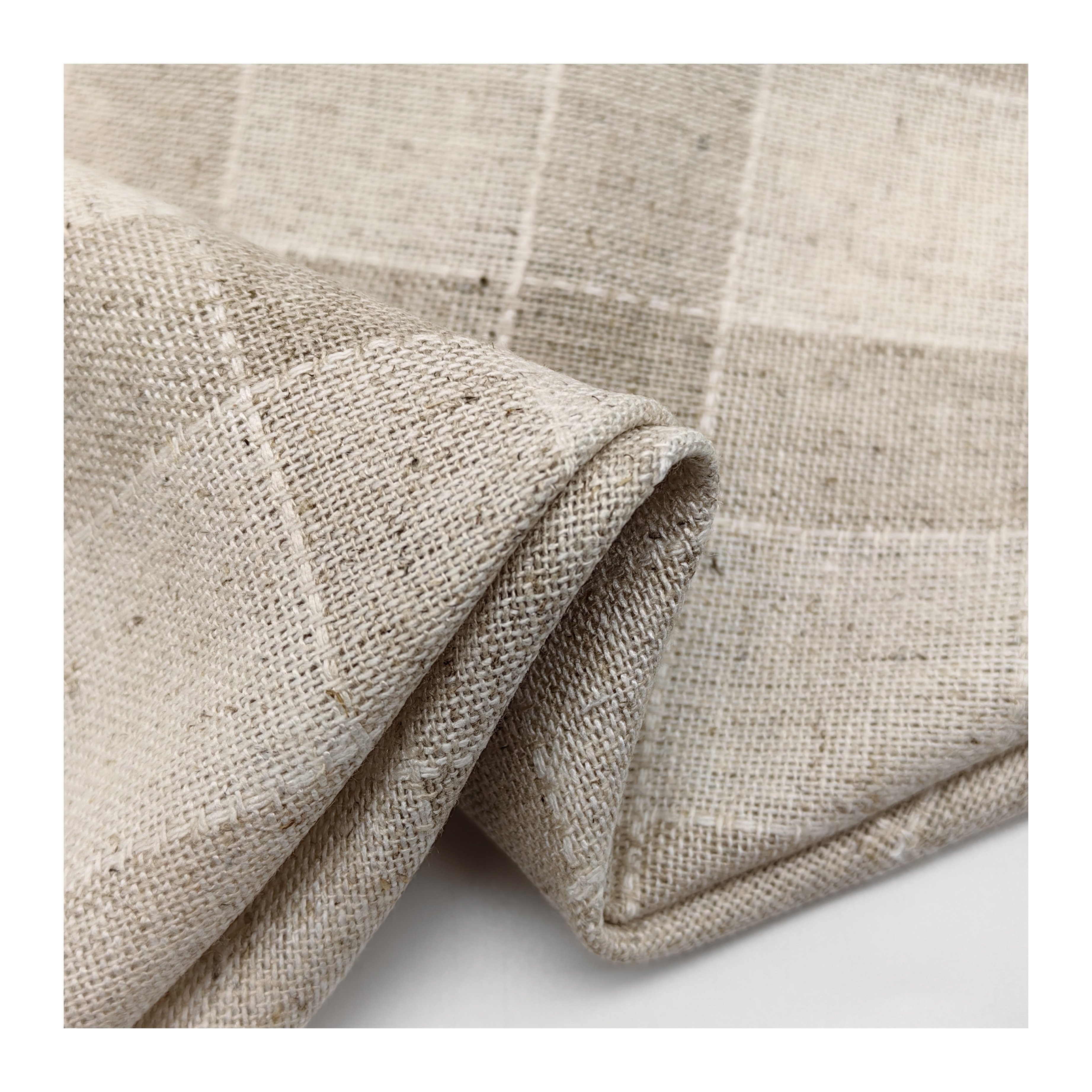 Best Quality natural Linen Fabric Plaid Woven Fabric 85%Rayon 15% Linen Plain eco-friendly fabric for clothing