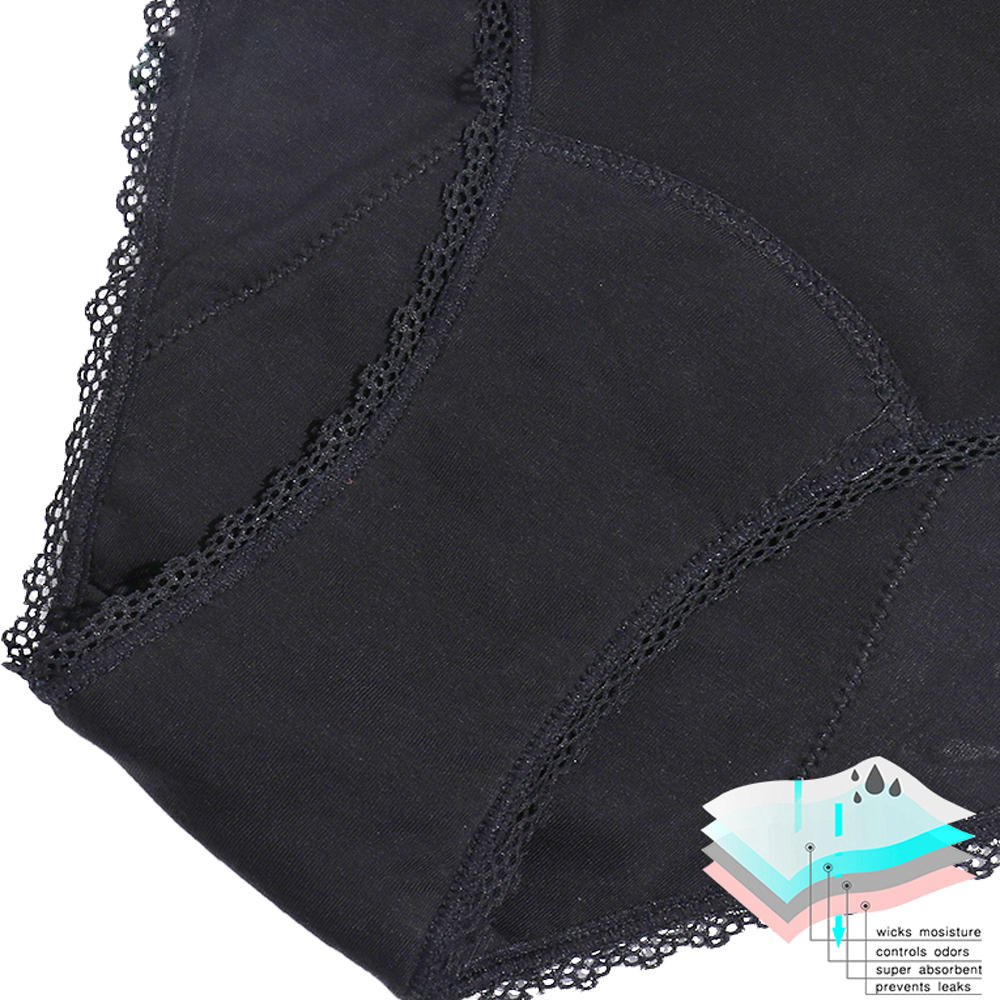 Factory Sale Lace Sexy Women Menstrual Panties Bragas Culotte Menstruelle Absorbent For Girls Female Period Underwears