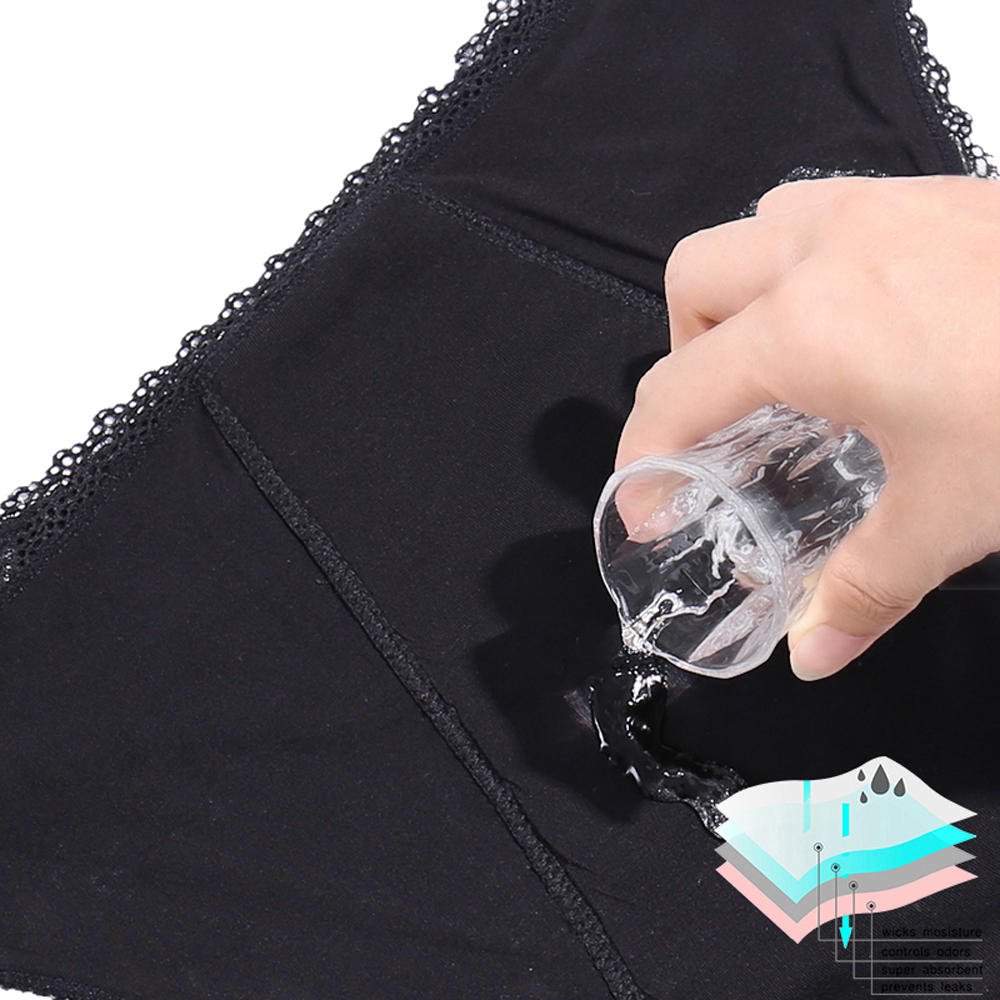 Factory Sale Lace Sexy Women Menstrual Panties Bragas Culotte Menstruelle Absorbent For Girls Female Period Underwears
