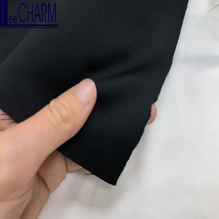 WP12080 100 Polyester 150gsm Wholesale Cheap Semi-Dull Black Satin Dress Fabric