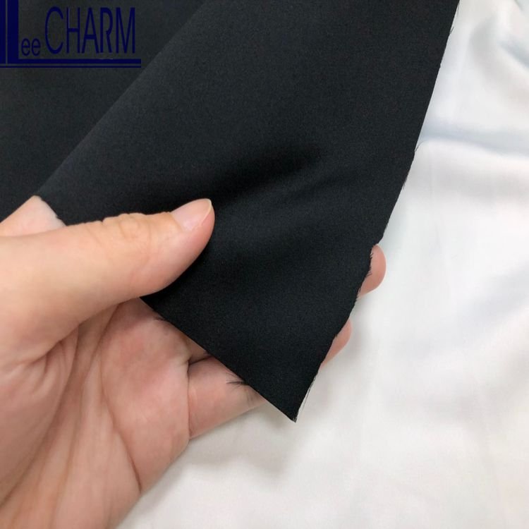 WP12080 100 Polyester 150gsm Wholesale Cheap Semi-Dull Black Satin Dress Fabric