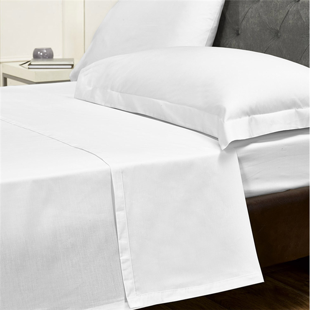 Hotel bed linen bedding sheet fabric white color 180 - 1000 TC