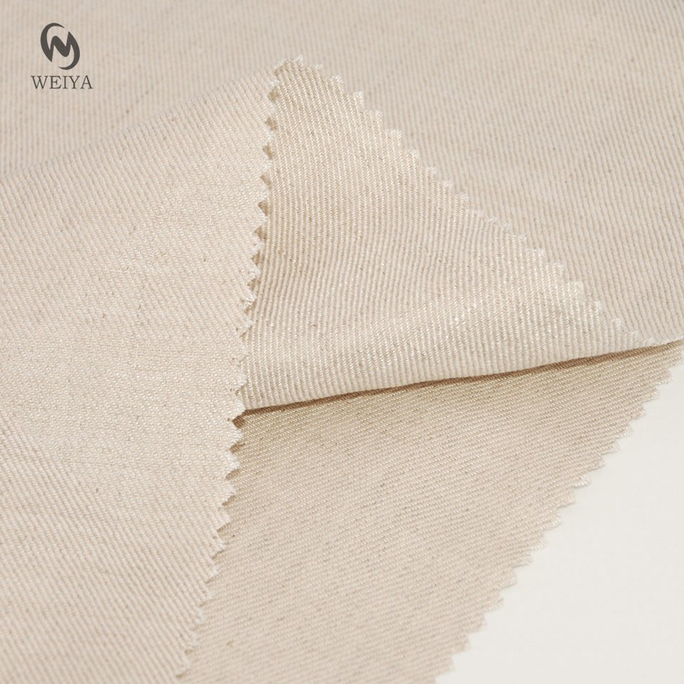 Wholesale clothing and textiles twill weave woven stretch spandex viscose rayon linen blend natural fabric