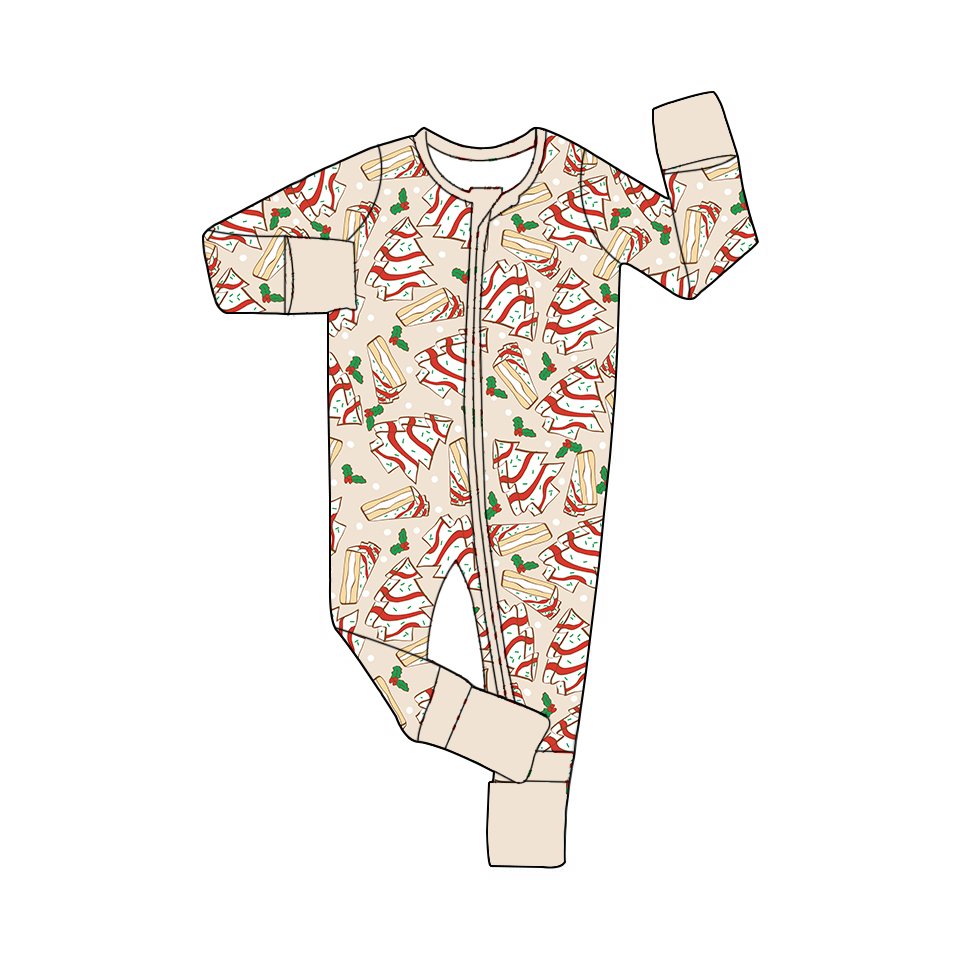 ODM Christmas fashion custom infant toddler girls bamboo cake zippy baby winter romper