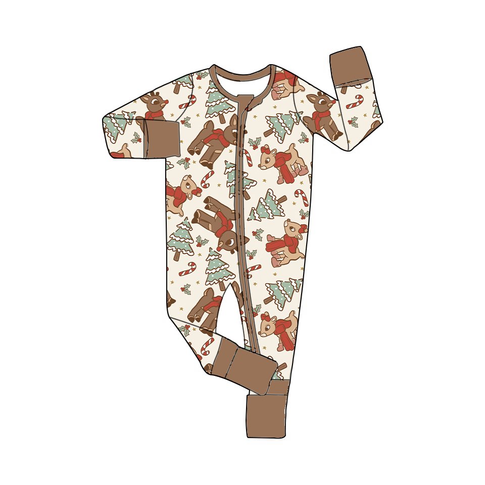 ODM Christmas fashion custom infant toddler girls bamboo cake zippy baby winter romper