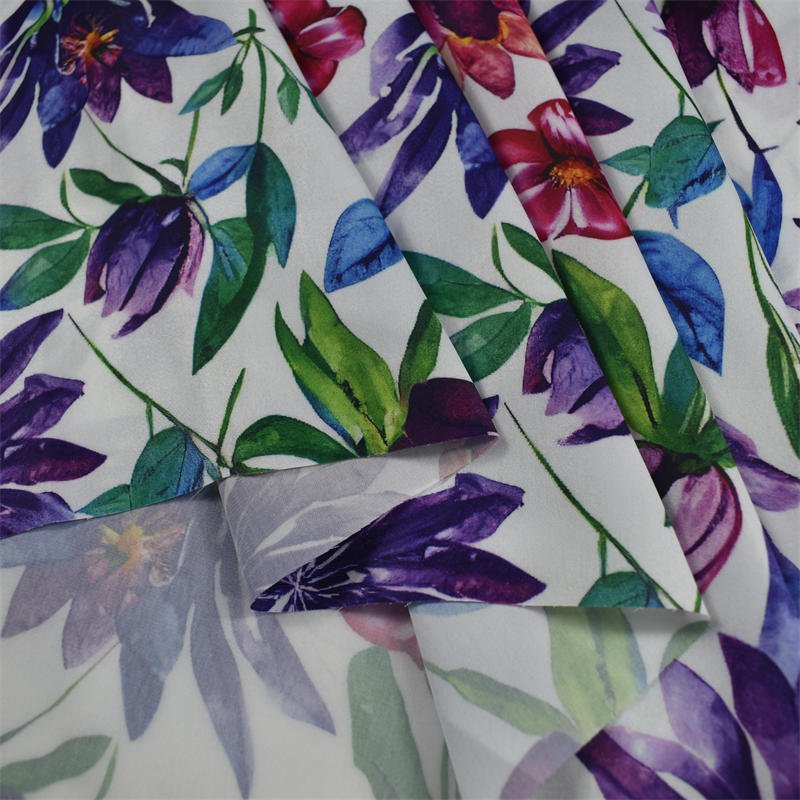 NO MOQ Custom printing chiffon satin organza fabric 100% Polyester Woven Printing Fabric