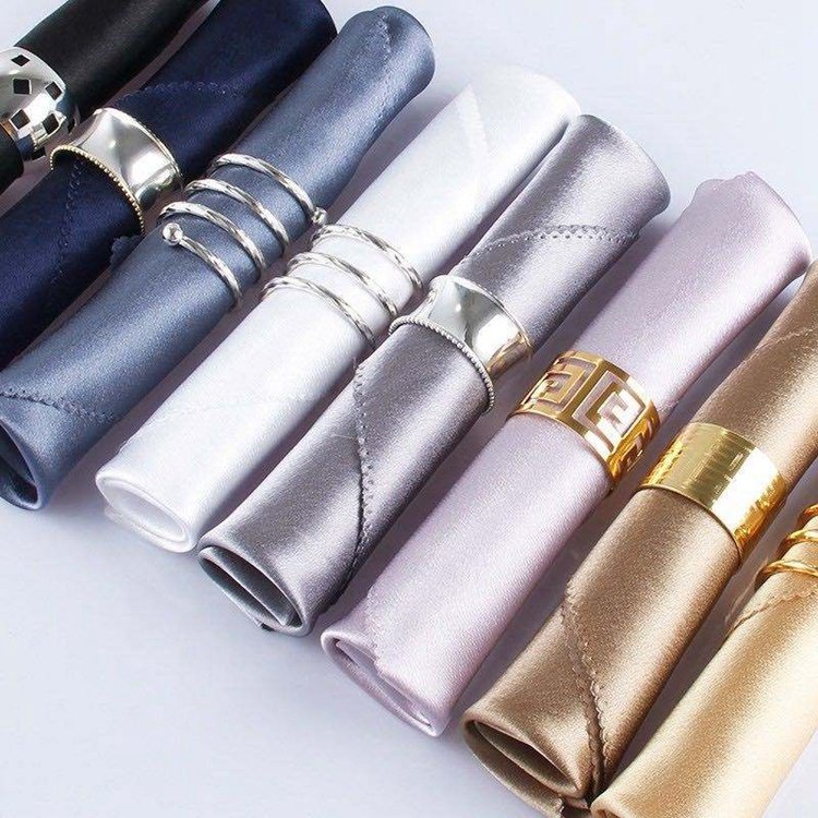 Hot Sale Polyester Fabric Colors Table Napkin Dinner Hotel Table Wedding Satin Napkin for Restaurant