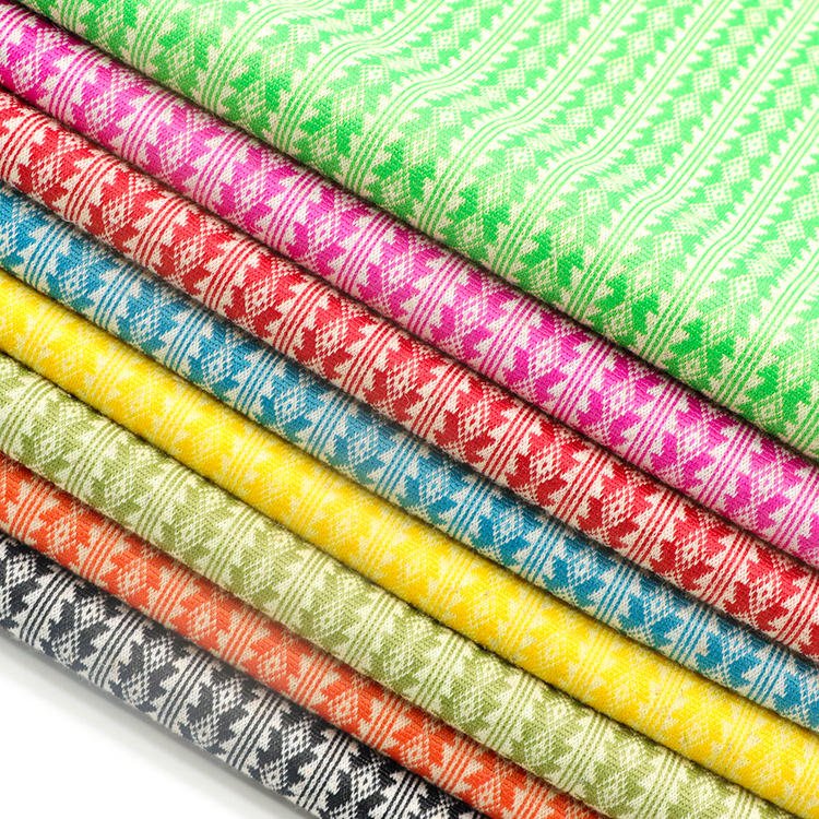Custom double jacquard knitted fabric polyester spandex thicken knit brocade jacquard fabric for lady sweater