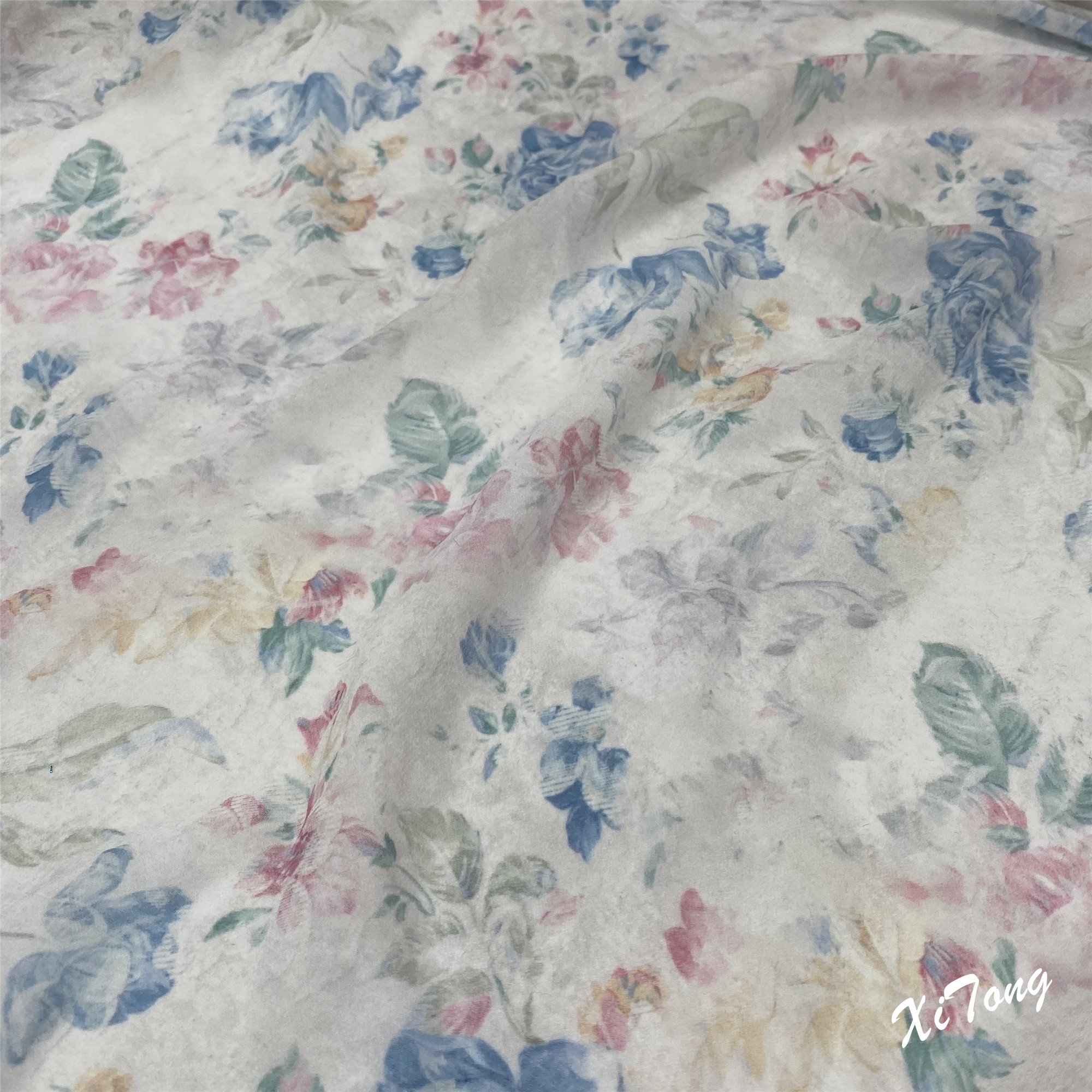 2022 printed fabric polyester Chiffon Pearl Fabric Digital Print chiffon fabric flower printing material Dress making