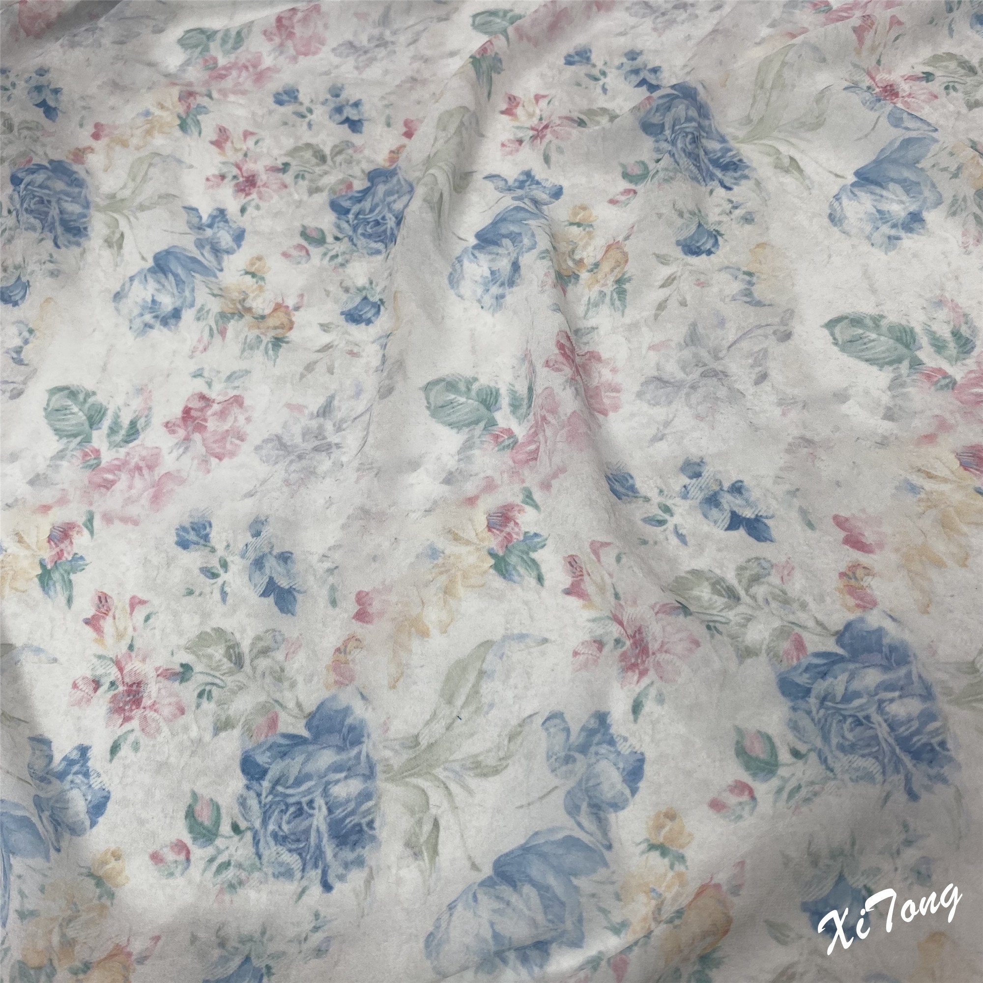 2022 printed fabric polyester Chiffon Pearl Fabric Digital Print chiffon fabric flower printing material Dress making