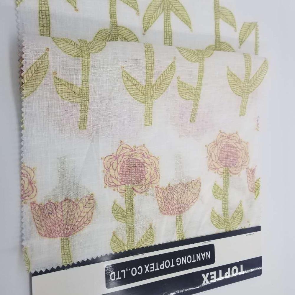 Rotary Screen Print 100% Linen Plain Weave Casual Fabric for Boys and Girls Garments
