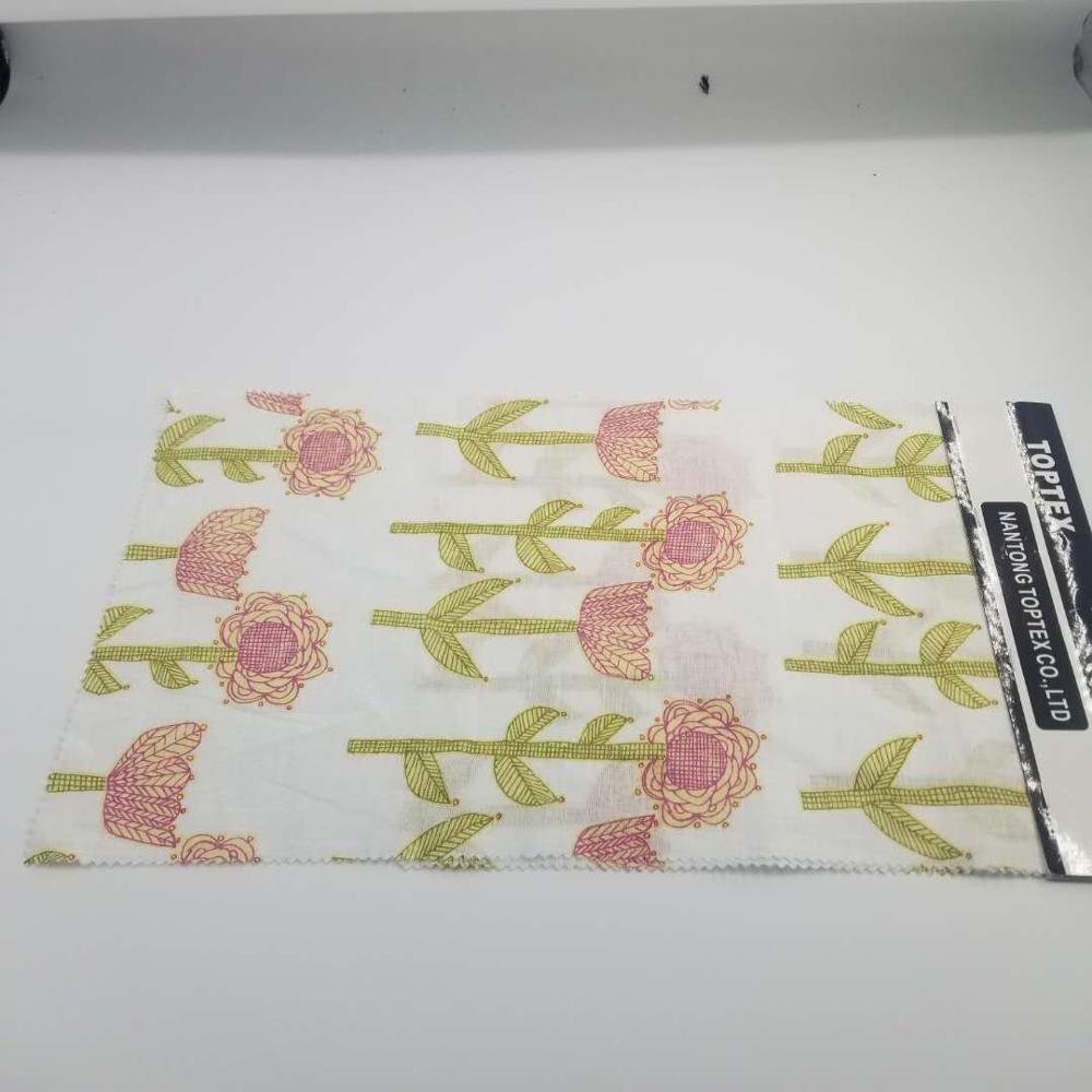 Rotary Screen Print 100% Linen Plain Weave Casual Fabric for Boys and Girls Garments
