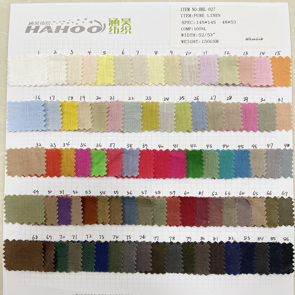 100% Organic pure linen fabric 2023 new linen fabric for clothes