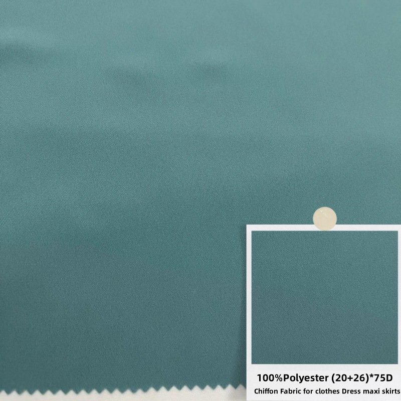New design comfortable soft lightweight woven 100Polyester twill mint blue Chiffon Fabric