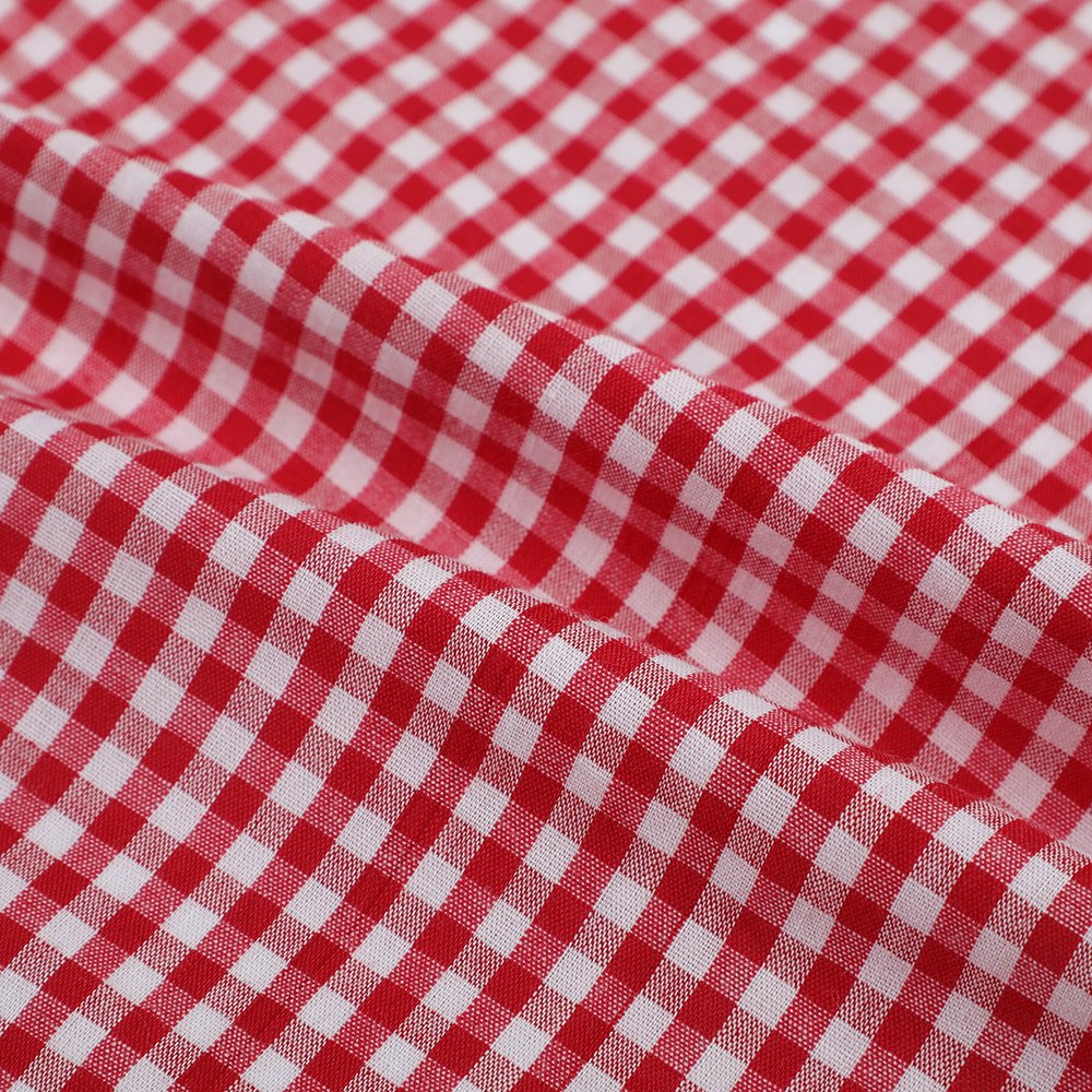 2024 Shaoxing Textile Eco-friendly Breathable All Seasons Suitable Checks Pattern Cloth 100%Cotton Fabric
