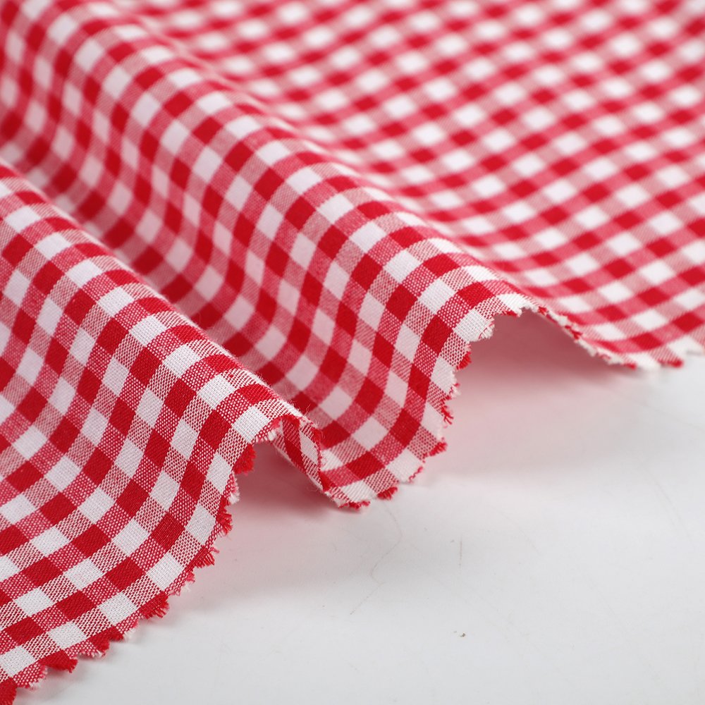 2024 Shaoxing Textile Eco-friendly Breathable All Seasons Suitable Checks Pattern Cloth 100%Cotton Fabric