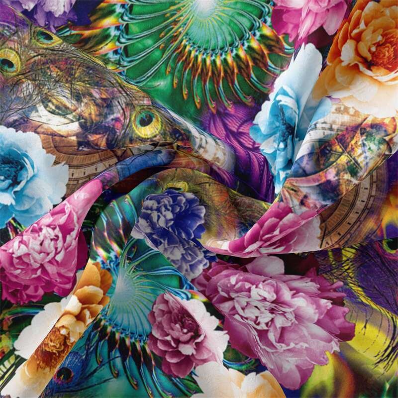 nowoven 100 polyester fabric for underwear floral digital print fabric rolls for clothes