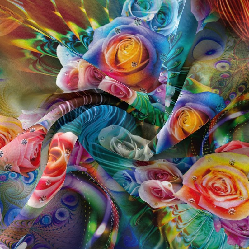 nowoven 100 polyester fabric for underwear floral digital print fabric rolls for clothes