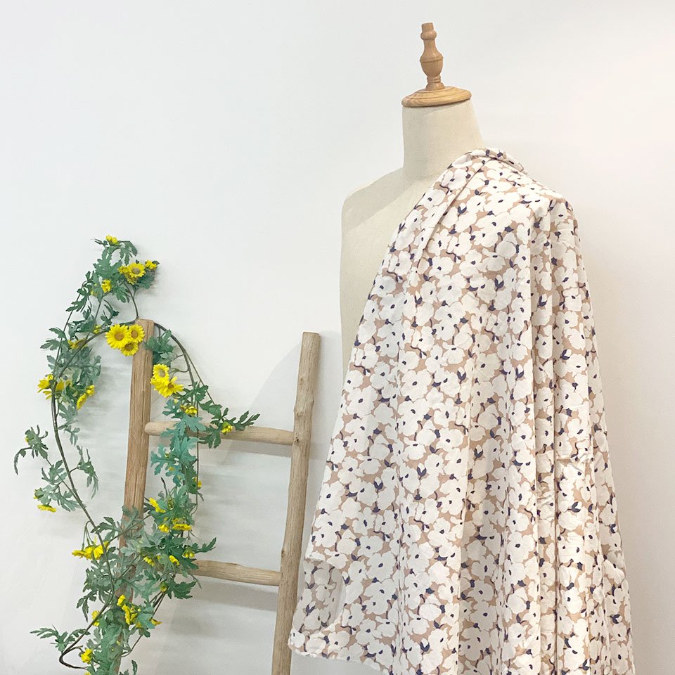 Wholesale custom summer forest blooms flowers nishat block digital printed linen lawn fabric
