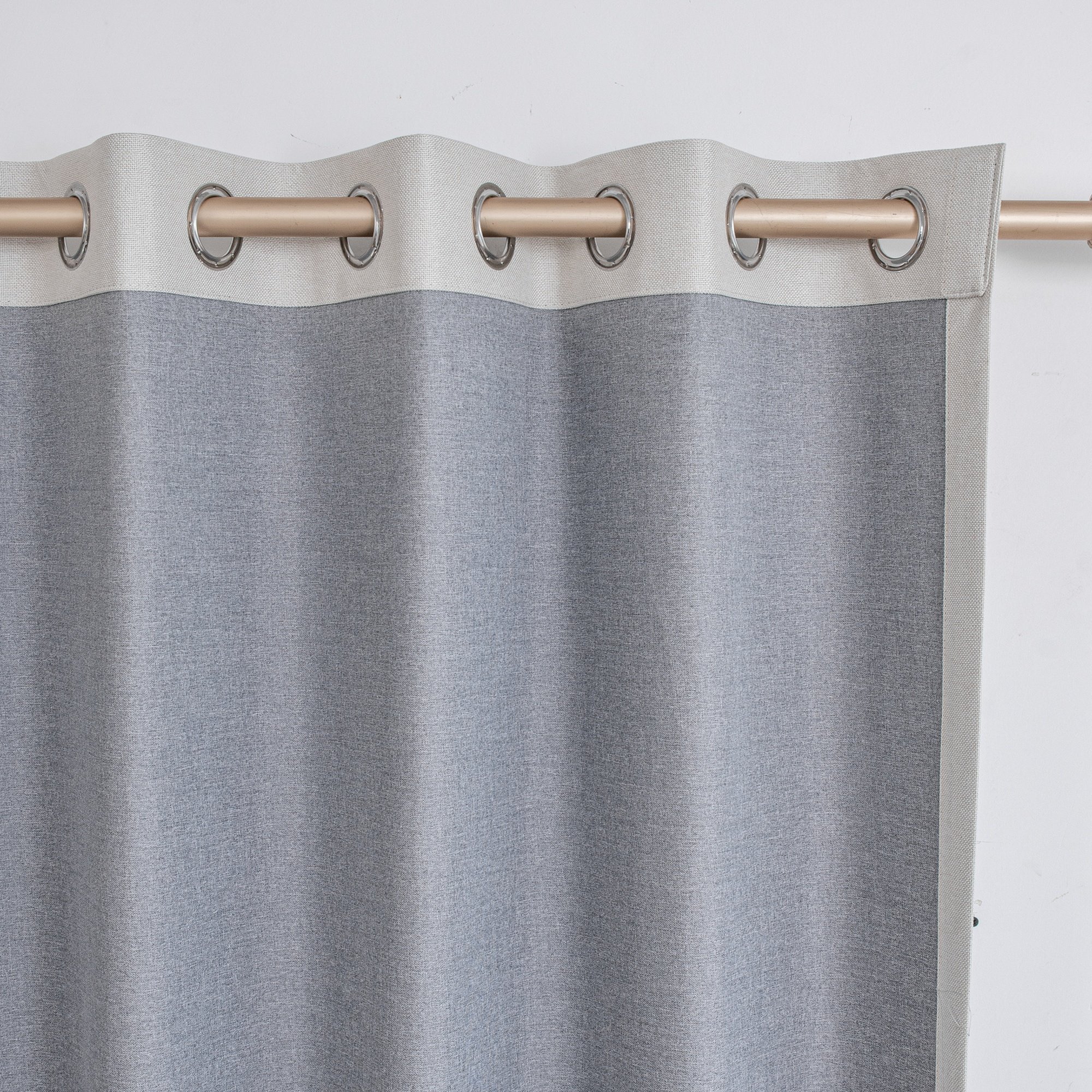 TPU Laminated Full Blackout Curtain Fabric with Double faced Linen style
