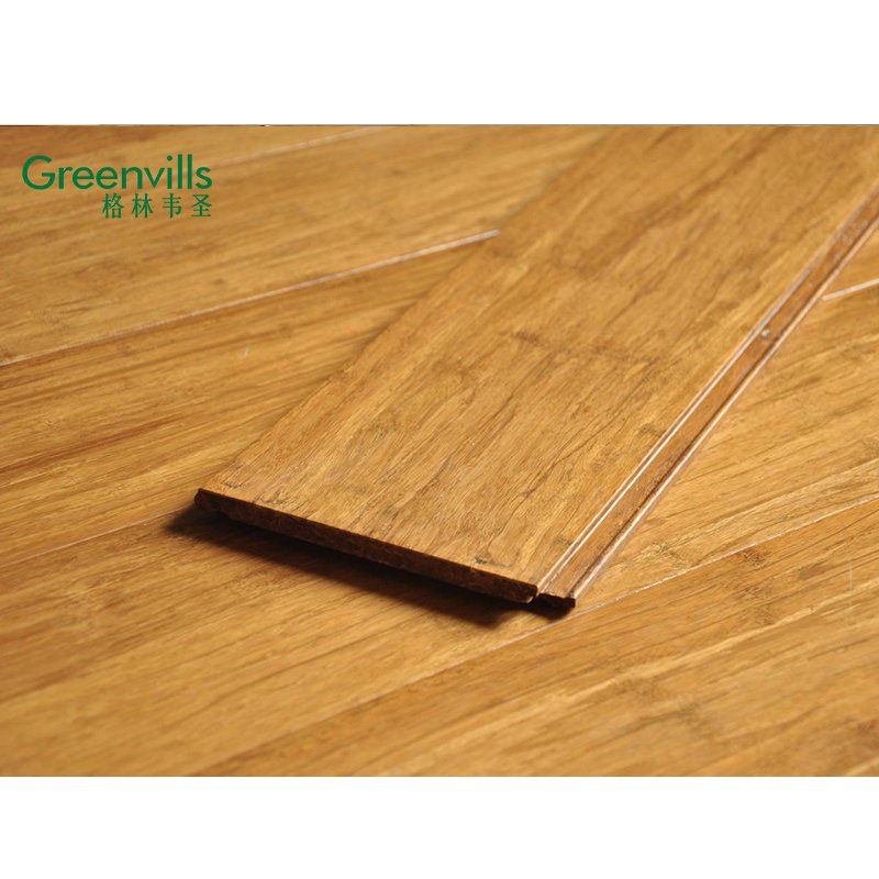 2021 Greenvills strand woven solid bamboo floor click system floating carbonized bamboo flooring