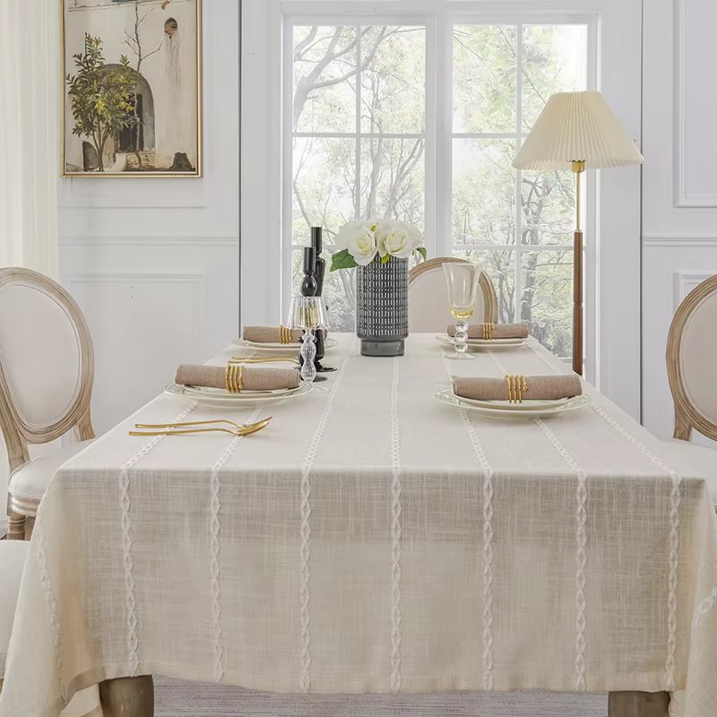 Pink Hemstitch Table Napkin Wedding Hotel Table Decoration Square Linen Tea Towels Durable Washable Cotton Linen Fabric Napkin