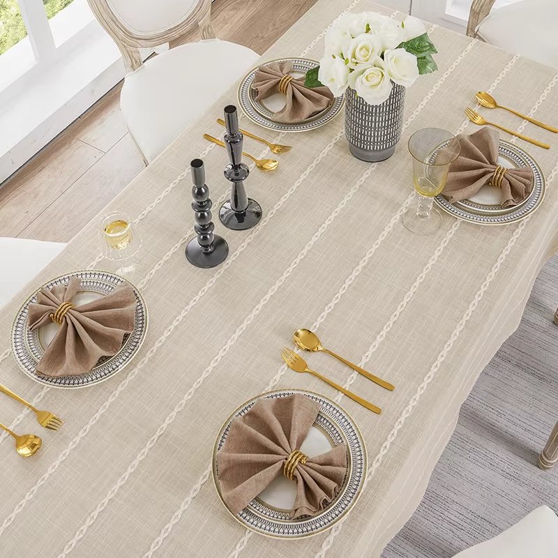 Pink Hemstitch Table Napkin Wedding Hotel Table Decoration Square Linen Tea Towels Durable Washable Cotton Linen Fabric Napkin