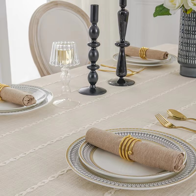 Pink Hemstitch Table Napkin Wedding Hotel Table Decoration Square Linen Tea Towels Durable Washable Cotton Linen Fabric Napkin