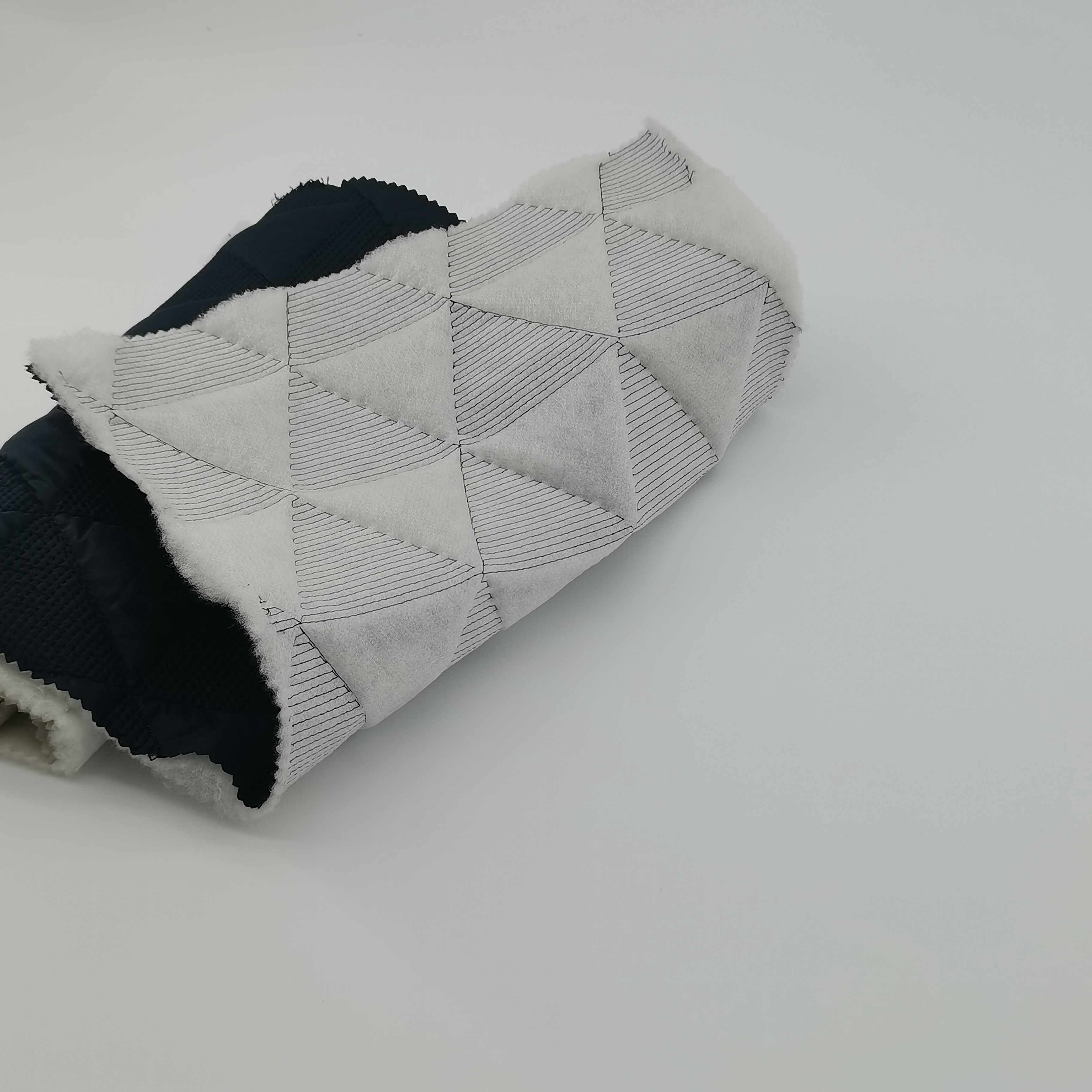 Factory new design navy padded quilted fabric for winter coat