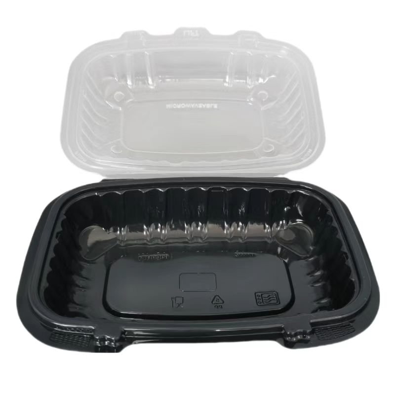 restaurant to go supplies carryout mfpp biodegradable mineral filled clamshell disposable hinged food container
