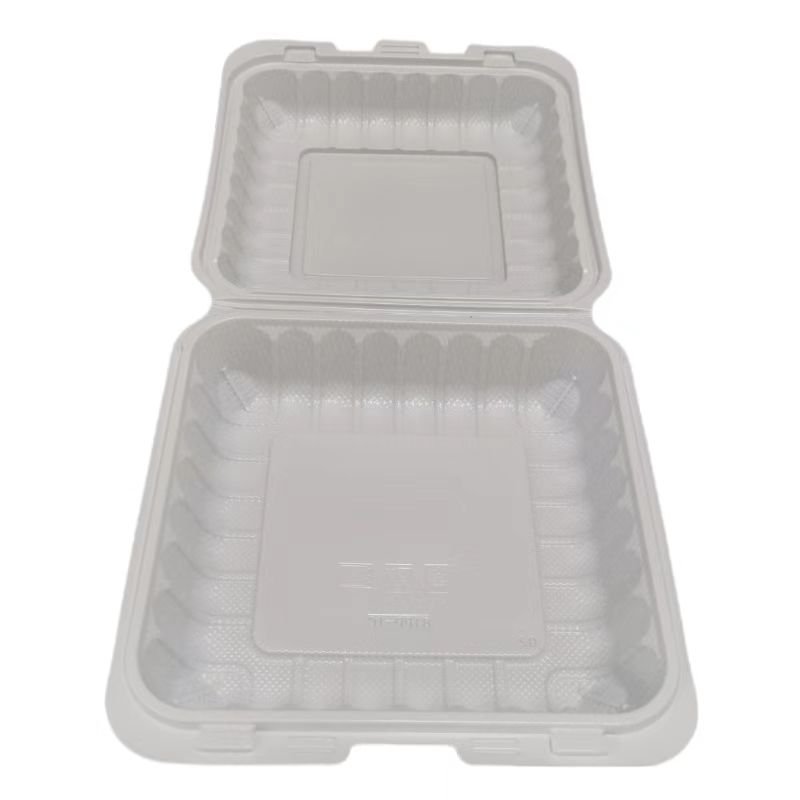 restaurant to go supplies carryout mfpp biodegradable mineral filled clamshell disposable hinged food container