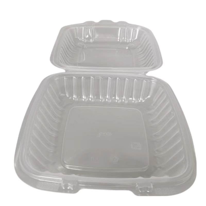 restaurant to go supplies carryout mfpp biodegradable mineral filled clamshell disposable hinged food container