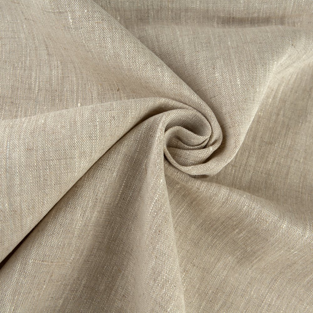 Wholesale 245 GSM 100% Linen Woven Natural Fabric Roll High Quality Breathable Not Softened Printed Pattern Shirt Dress Home Use
