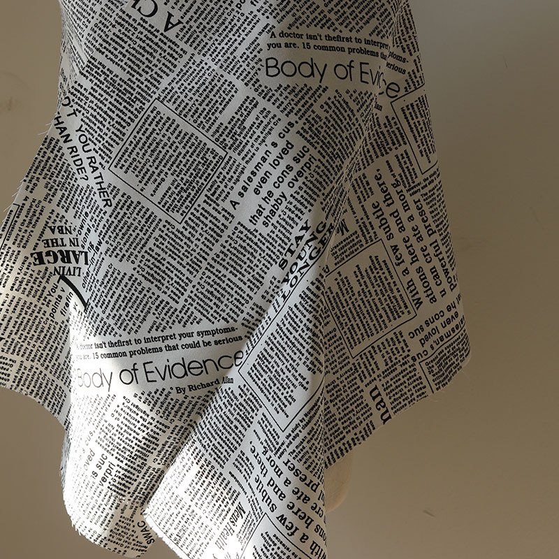 Vintage Newspaper Printed Cotton Linen Fabric Pure Cotton Yarn Card Wholesale Clothing Home Photo Decorative Cloth