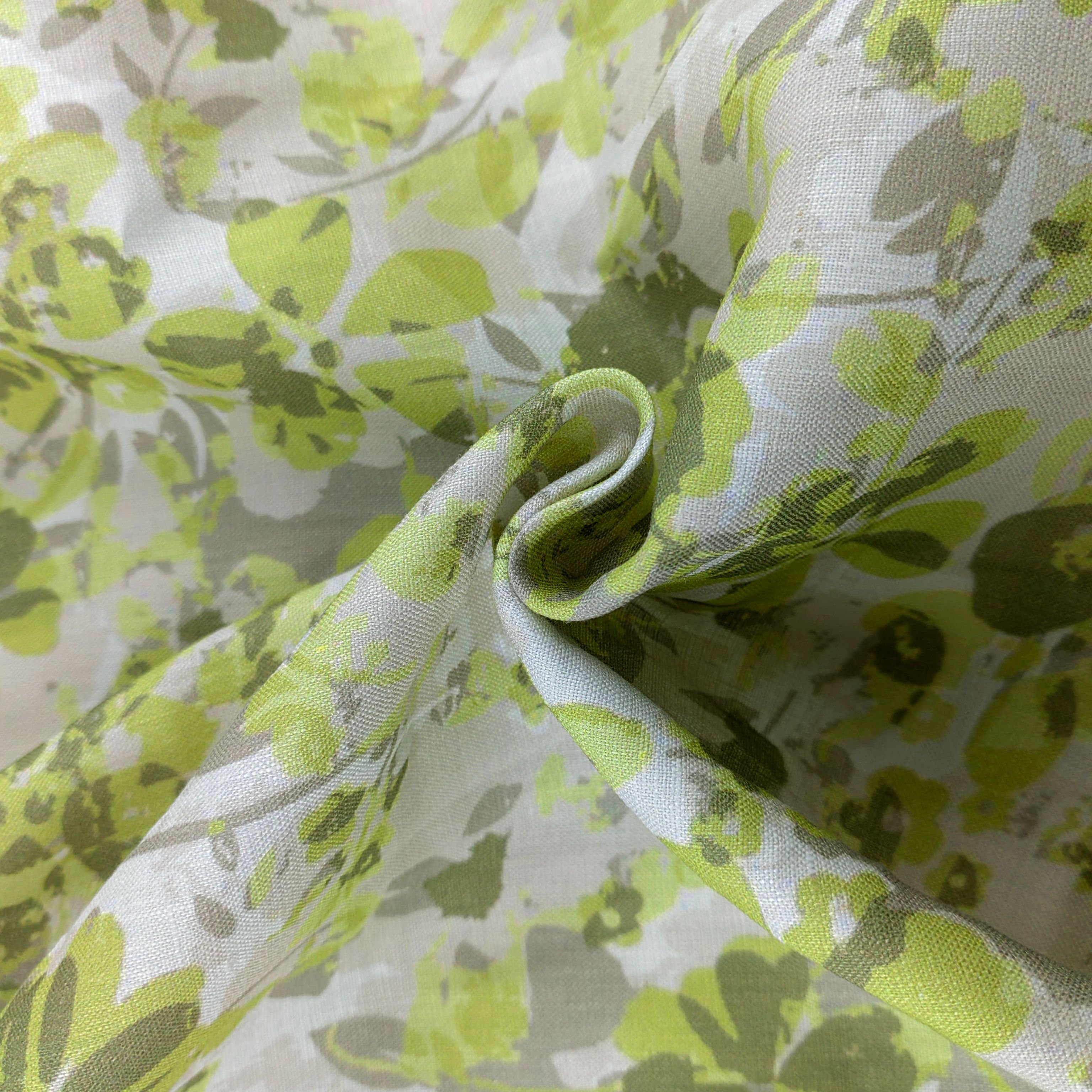 Luxury Italian design high quality comfortable hand feeling 100% Linen digital print Fabric for garments