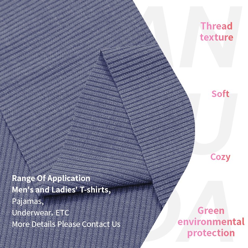 A3245 Factory 2*2 Rib 60s Bola Modal Spandex 179g Ribbed Knitted Jersey Organic Bamboo Fiber Fabric